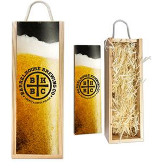 Custom Wood Bottle Gift Box with Logo WL2207X