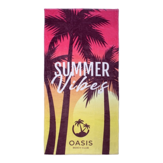 Custom 30 x 60 ProColor Luxe Poly Velour Beach Towel with Logo WL2229