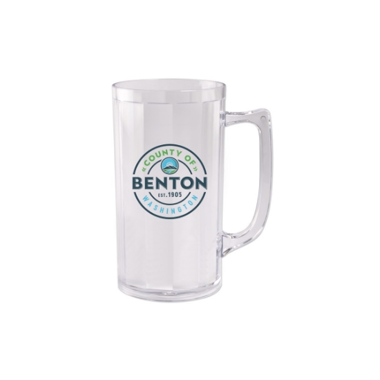 Custom 5 Oz Plastic Fluted Beer Mug Sampler with Handle with Logo WL2238X