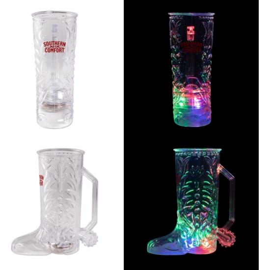 Custom 20 Oz 3 Light Western Themed Plastic Cowboy Boot Mug with Handle with Logo WL2252X