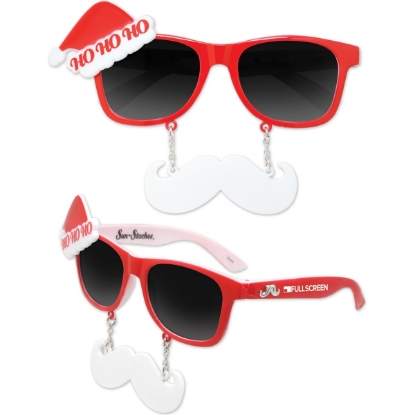 Custom Santa Sun-Stache® Sunglasses with Logo WL850X