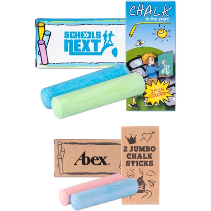Custom 2 Pack Jumbo Sidewalk Chalk with Logo 2PKCHA