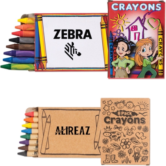 Custom 8 Pack Kids Crayons with Logo 8PKCRA