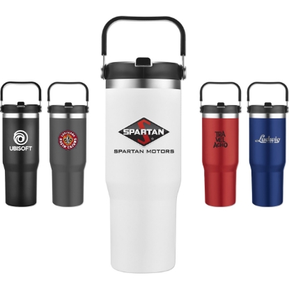 Custom 30 Oz. Travel Mug with Handle with Logo DRK16