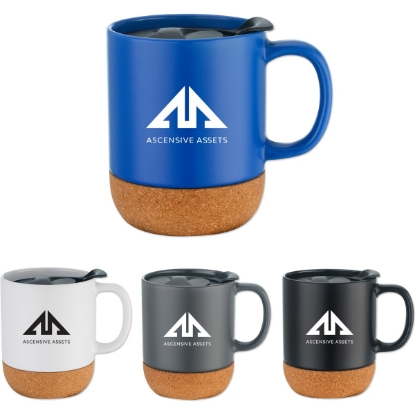 Custom 12 Oz. Mug and Cork Base and Lid with Logo DRK4
