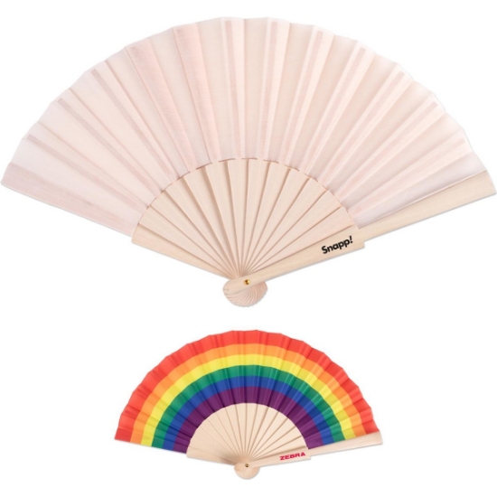 Custom Wood Foldout Hand Fan with Logo FAN7