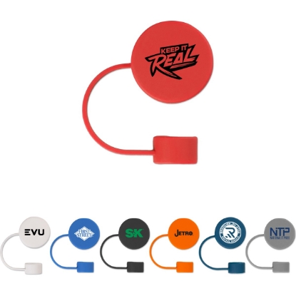 Custom Flat Round Straw Covers with Logo HLFLST