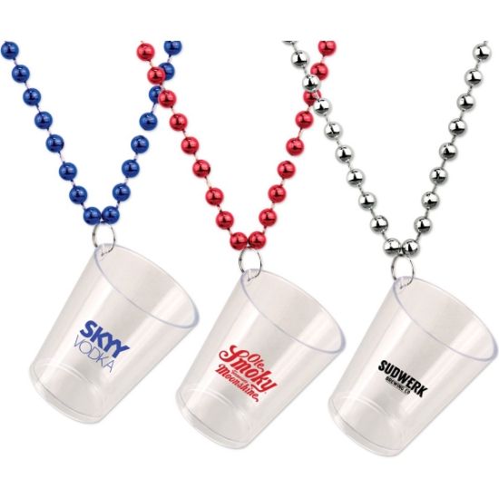 Custom Shot Glass Bead Necklace with Logo SHGNCK