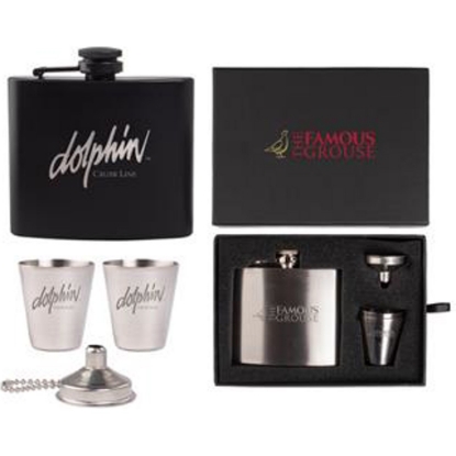 Custom The Kenzie Flask, Shot Glass and Funnel Gift Set with Logo SNGFFS