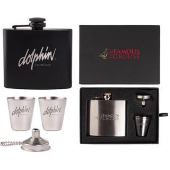 Custom The Kenzie Flask, Shot Glass and Funnel Gift Set with Logo SNGFFS