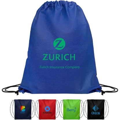 Custom 14.5 x 17.5 Eco-Friendly 80GSM Non-Woven Drawstring Backpack with Logo B516