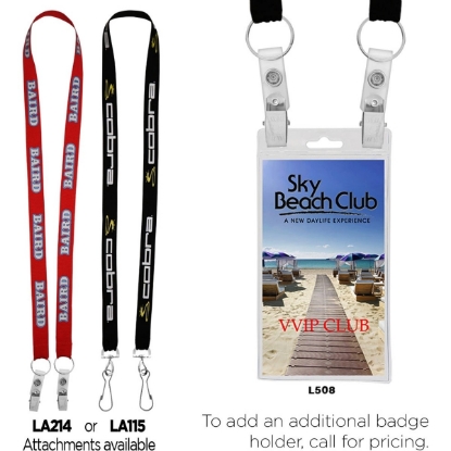 Custom 3/4 Econo Dual Attachment Lanyard with Logo L911