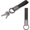 Promotional Axis Gunmetal Leather Keyring Black A1109