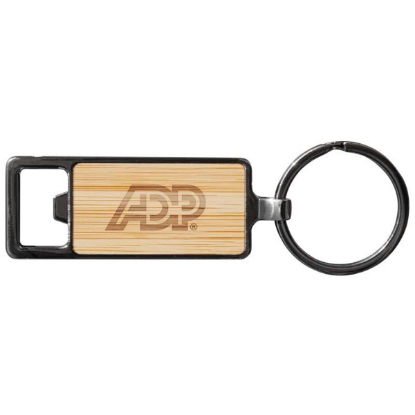 Custom Bamboo Key Chain Bottle Opener with Logo A4091