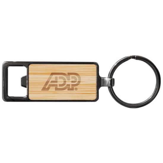 Custom Bamboo Key Chain Bottle Opener with Logo A4091