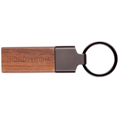 Custom Belmont Wood Key Chain with Logo A7007
