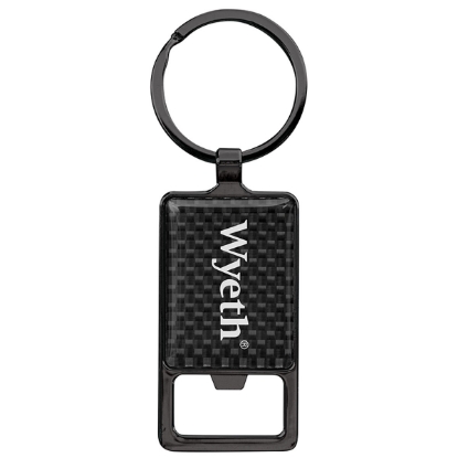 Custom Saugus Key Chain Bottle Opener - Black with Logo A7021