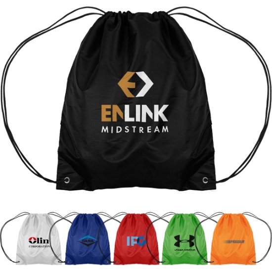 Custom 14.5x17.5 210D Polyester Drawstring Backpack with Logo B515B