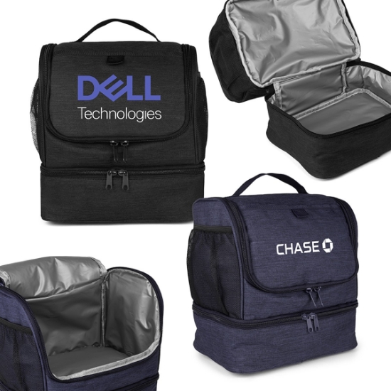 Custom ChillMate Double Deck Lunch Bag with Mesh Pockets with Logo B610