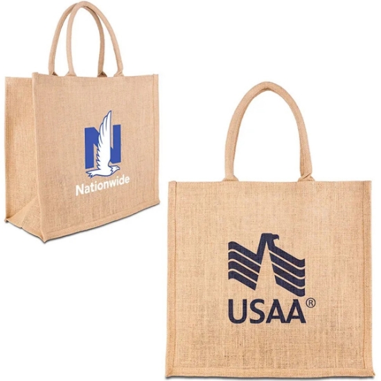 Custom Arlo Jute Tote Bag with Logo B719