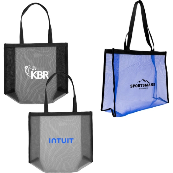 Custom MeshLine Shopper Tote Bag with Logo B773