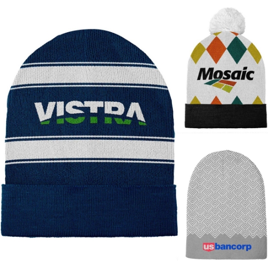 Custom Adult Jacquard Acrylic Beanie with Logo D120