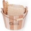 Custom Bamboo Bucket Bath and Massage Set -  5pcs with Logo H172
