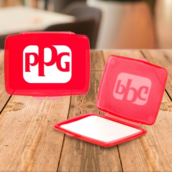 Custom Travel-Size Paper Soap with Plastic Container with Logo H398