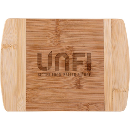 Custom The Wellington 8-Inch Two-Tone Bamboo Cutting Board with Logo H460