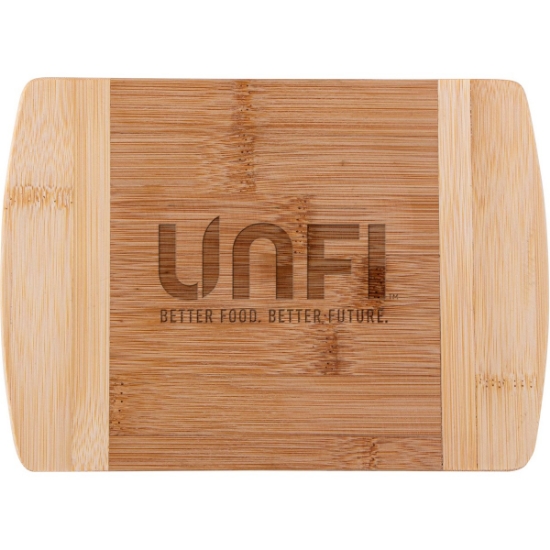 Custom The Wellington 8-Inch Two-Tone Bamboo Cutting Board with Logo H460