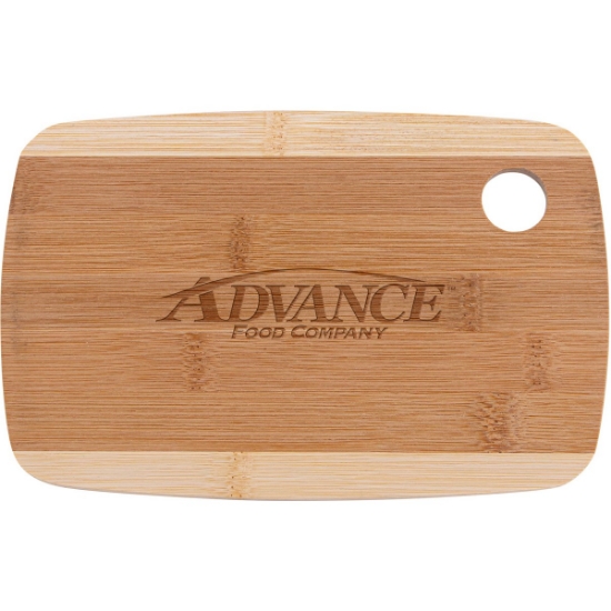 Custom The Camden 9-Inch Two-Tone Bamboo Cutting Board with Logo H462