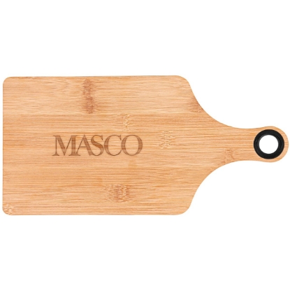 Custom The Genoa 14-Inch Bamboo Cutting Board with Handle with Logo H467