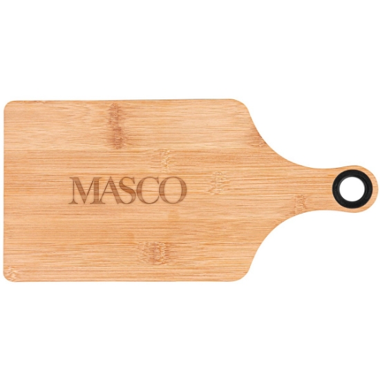 Custom The Genoa 14-Inch Bamboo Cutting Board with Handle with Logo H467