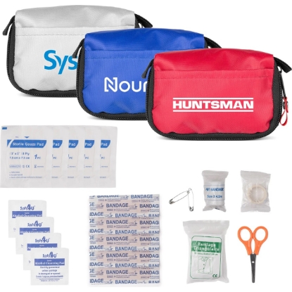 Custom 20pc First Aid Kit in Zipper Pouch with Logo H679