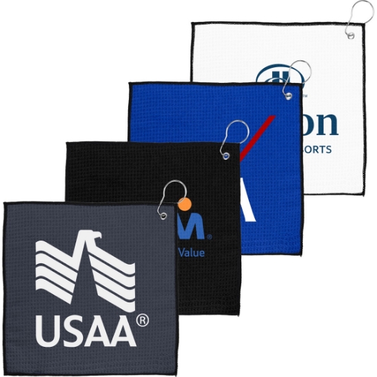 Custom ProWaffle 12x12 rPET Golf Towel with Logo H754