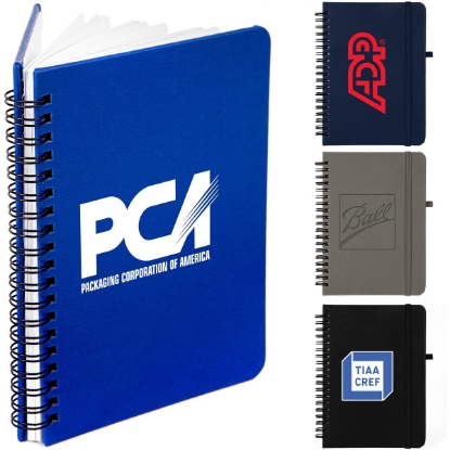 Custom 5x7 Premium UltraHyde Leather Notebook with Pen Holder with Logo JT129