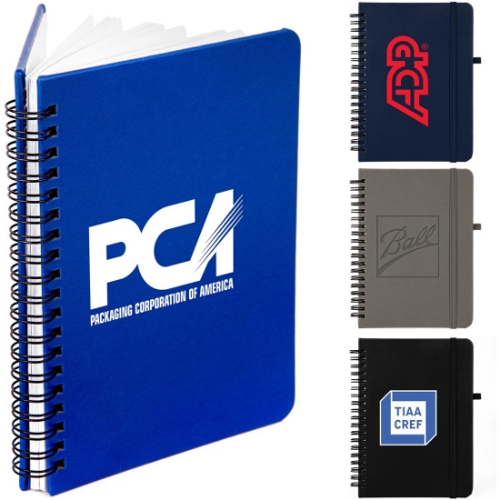 Custom 5x7 Premium UltraHyde Leather Notebook with Pen Holder with Logo JT129
