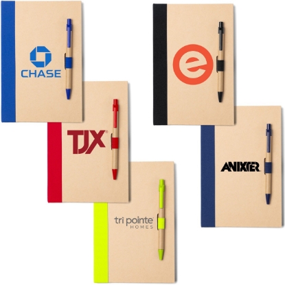Custom Binded Kraft Journal with Pen Closure with Logo JT144