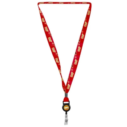 Custom 3/4 LA-460 Attachment Sublimation Lanyard w/Retractable Bad with Logo L136