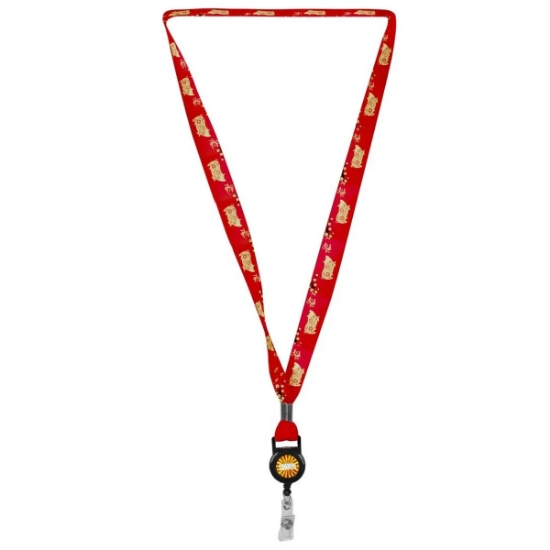 Custom 3/4 LA-460 Attachment Sublimation Lanyard w/Retractable Bad with Logo L136