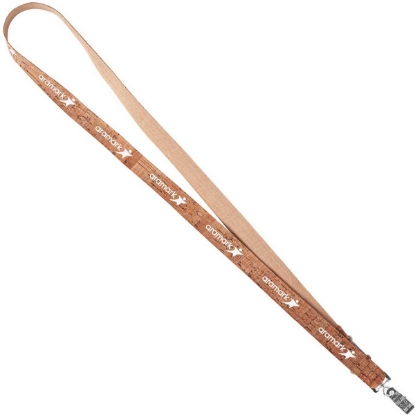 Custom 3/4 Natural Cork FastTrack Lanyard with Logo L160