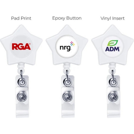 Custom Star-Shaped Retractable Badge Holder with Logo L304