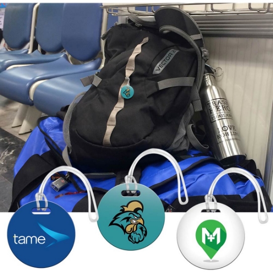 Custom Digital Mini Round Bag Tag 2x2 with Logo L818