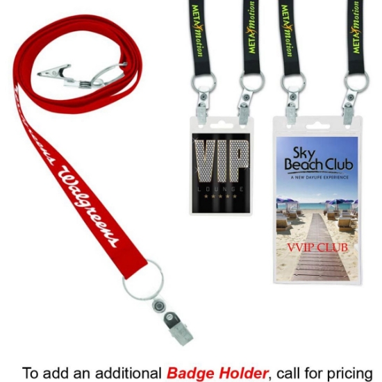Custom 3/4 inch Recycled Econo Dual Attachment Lanyard with Logo L911E