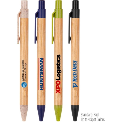 Custom The Albury Bamboo Wheat Straw Click-Action Ballpoint Pen with Logo P783