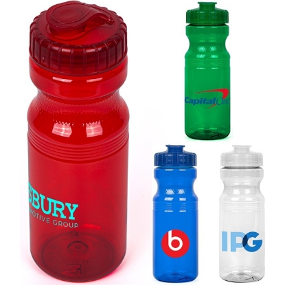 Custom 24oz. Eco PolyClear Bottle with Flip-Top Lid with Logo S110