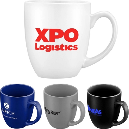 Custom 16oz. Curved Ceramic Coffee Mug with D-Handle with Logo S350-LD