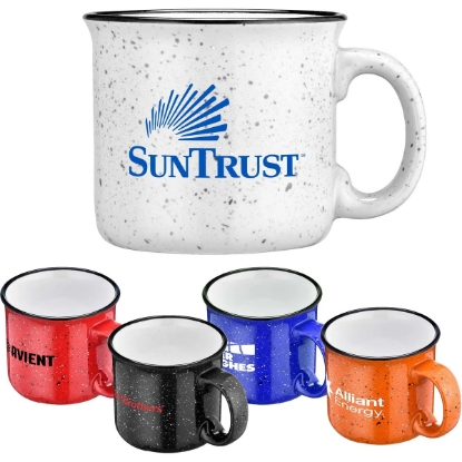 Custom 15oz. Speckled Ceramic Wide-Rim Mug with Logo S351-LD