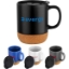 Custom 12oz. Cork Bottom Ceramic Mug with Plastic Lid with Logo S353-LD