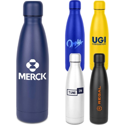 Custom Powder Coated Hydro-Soul Water Bottle w/Copper Lining -17oz. with Logo S819P